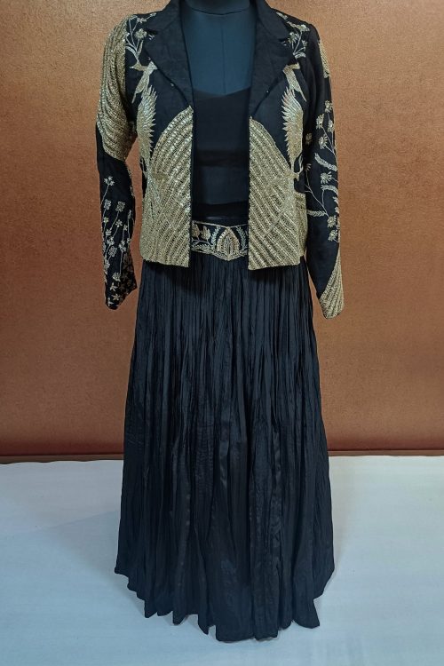 Jacket BUSTAIR WITH CRUSH LEHENGA HEAVY HAND EMBROIDERY