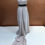 Label T2 Designer Drape Saree with Heavy Embroidery Blouse - Image 3