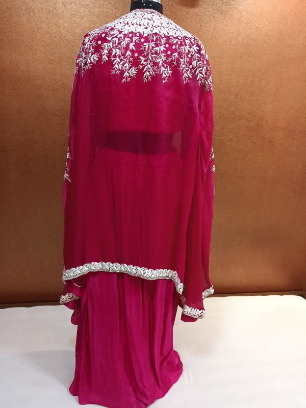 Label T2 Designer Cape Bustair with Drape Skirt. Exclusive Hand Embroidery - Image 3