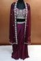 Label T2 Designer Cape Bustair with Drape Skirt Exclusive Hand Embroidery