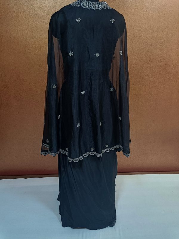 Label T2 Designer Cape Bustair with Drape Skirt Exclusive Hand Embroidery - Image 3