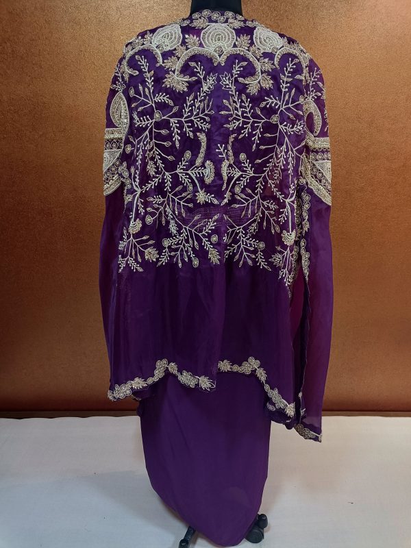 Label T2 Designer Cape Bustair with Drape Skirt Heavy Hand Embroidery - Image 4