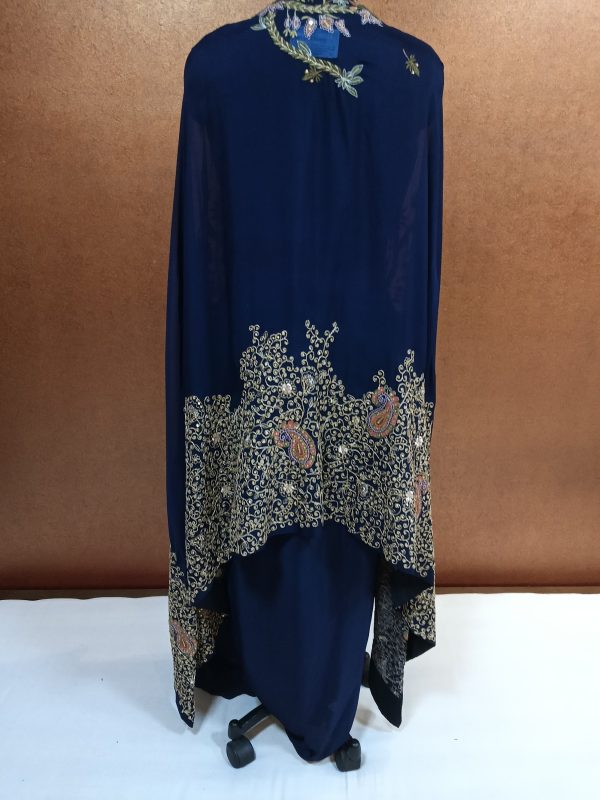 Label T2 Designer Cape Bustair with Drape Skirt Heavy Hand Embroidery - Image 3
