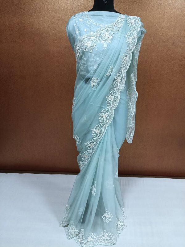 Label T2 Designer Saree with beautiful Hand Embroidery