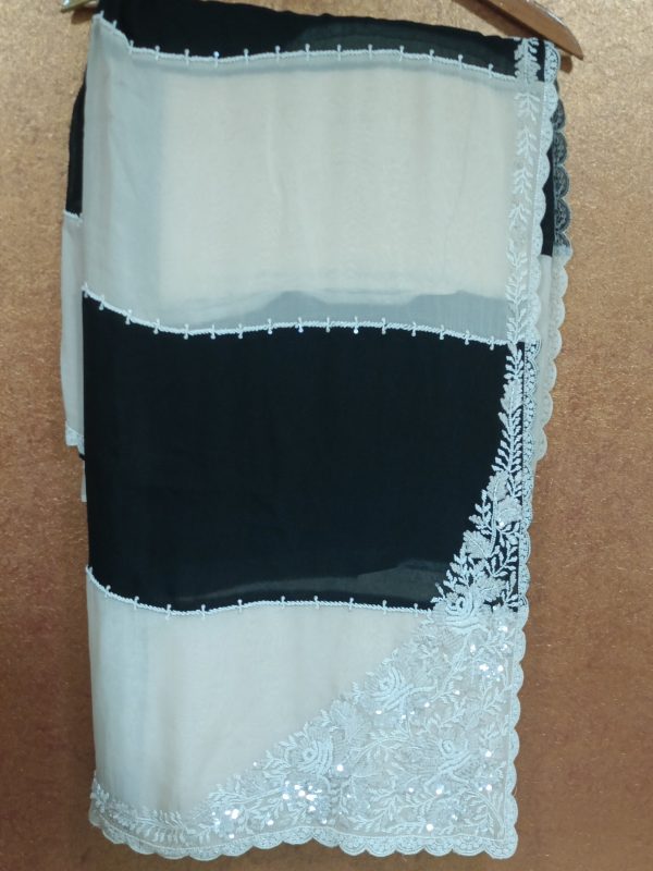 Label T2 Designer Saree with Pure Hand Embroidery - Image 4