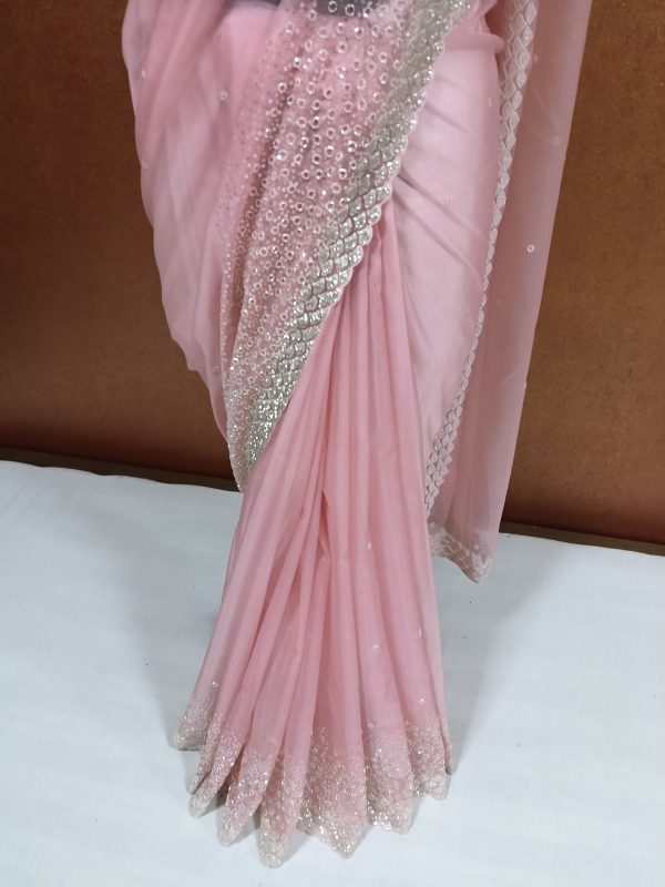 Label T2 Designer Saree with Hand Embroidery - Image 4