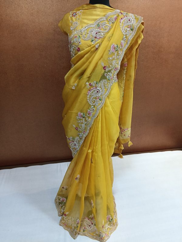 Label T2 Designer Saree Heavy Hand Embroidery