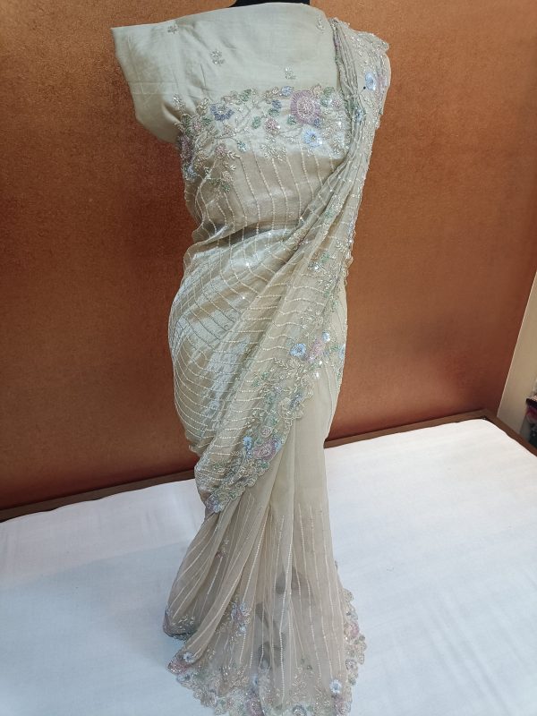 Label T2 Designer SAREE with Hand Embroidery - Image 2