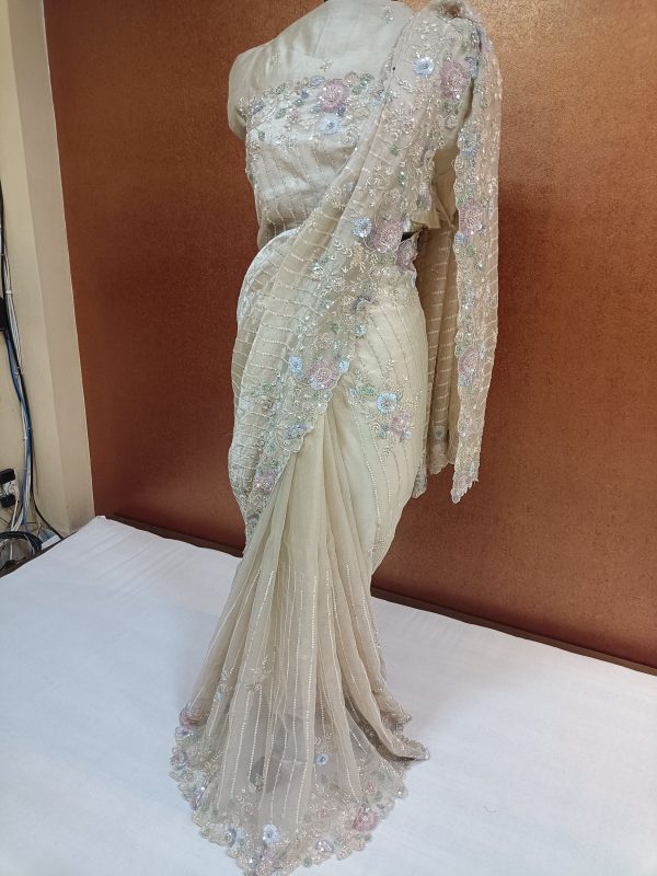 Label T2 Designer SAREE with Hand Embroidery - Image 3