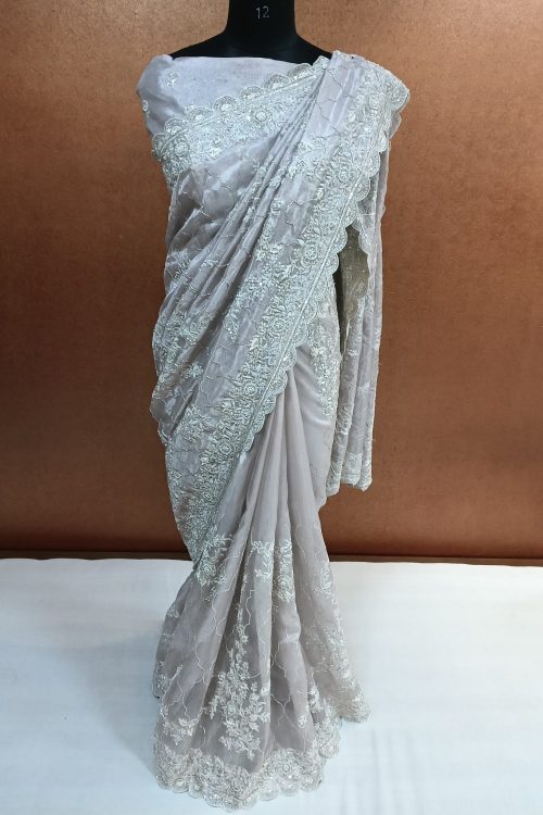 Label T2 Designer Saree with Hand Embroidery