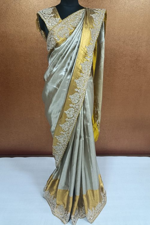 Label T2 Designer Saree with beautiful Hand Embroidery