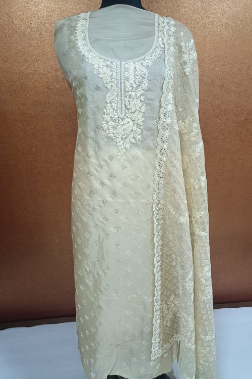 LABEL T2 DESIGNER UNSTITCHED KURTI PANT WITH DUPATTA