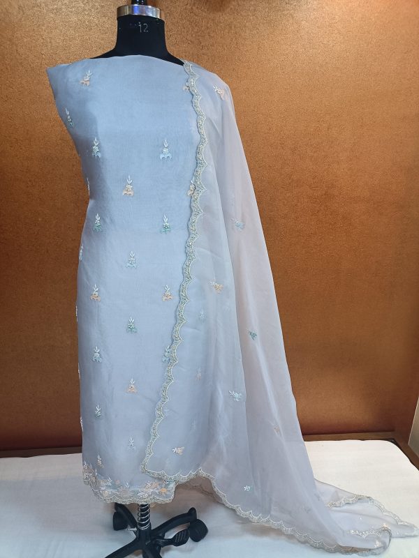 Label T2 Designer Kurti Pant with Dupatta Heavy Shadow Hand Embroidery work