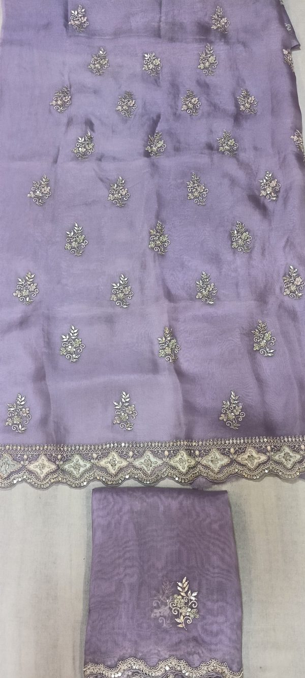 Label T2 Designer UNSTITCHED KURTI WITH DUPATTA HEAVY EMBROIDERY Dori & Zardozi