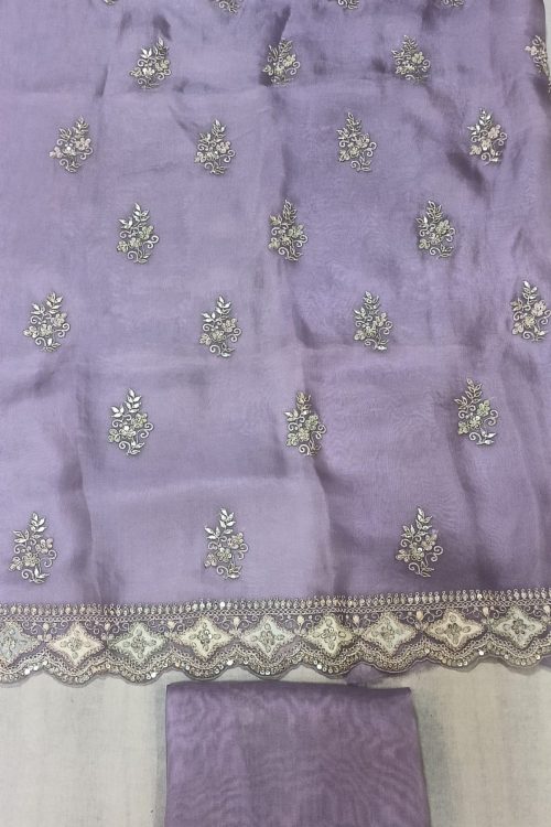 Label T2 Designer UNSTITCHED KURTI WITH DUPATTA HEAVY EMBROIDERY Dori & Zardozi