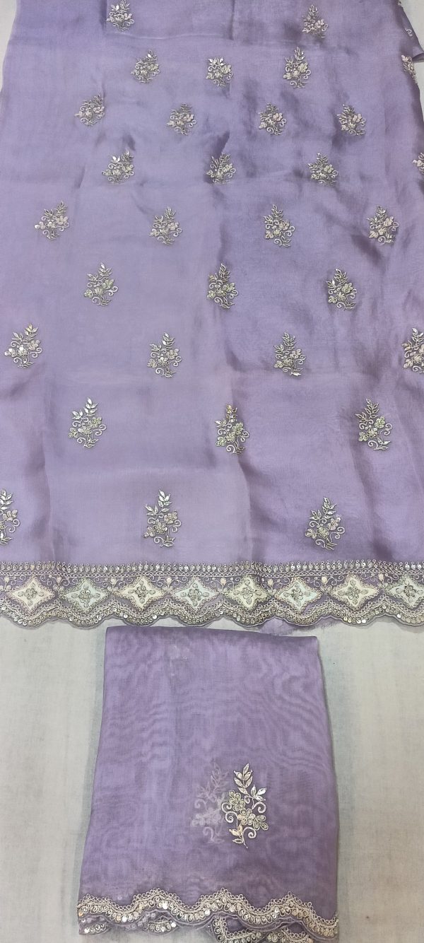 Label T2 Designer UNSTITCHED KURTI WITH DUPATTA HEAVY EMBROIDERY Dori & Zardozi - Image 2
