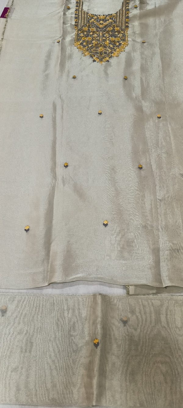 LABEL T2 DESIGNER UNSTITCHED KURTI WITH DUPATTA HEAVY HAND EMBROIDERY