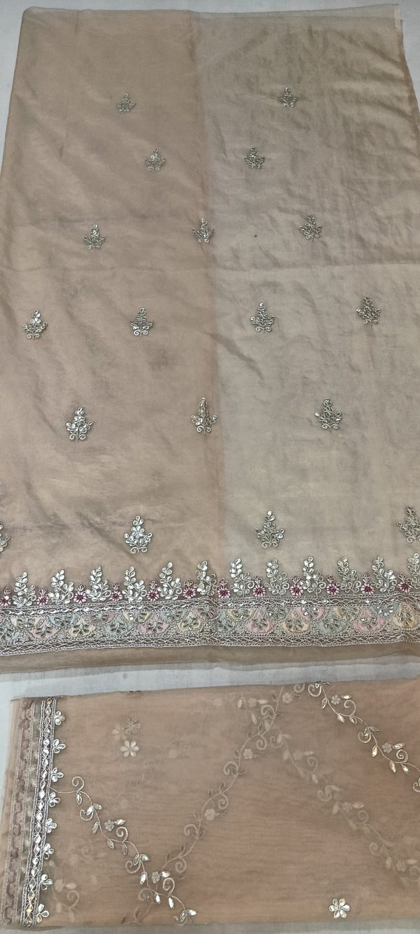 LABEL T2 DESIGNER UNSTITCHED KURTI WITH DUPATTA HEAVY HAND EMBROIDERY - Image 3
