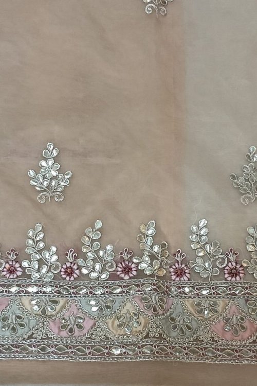 LABEL T2 DESIGNER UNSTITCHED KURTI WITH DUPATTA HEAVY HAND EMBROIDERY