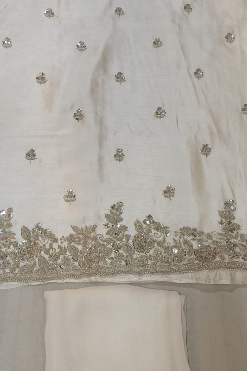 LABEL T2 DESIGNER UNSTITCHED KURTI WITH DUPATTA HEAVY ZARDOZI HAND EMBROIDERY