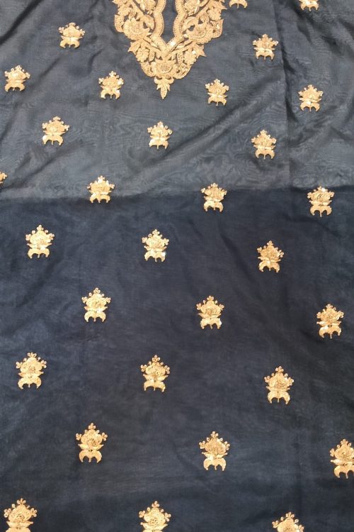 Label T2 Designer UNSTITCHED KURTI Pant with Dupatta. Heavy Hand Embroidery