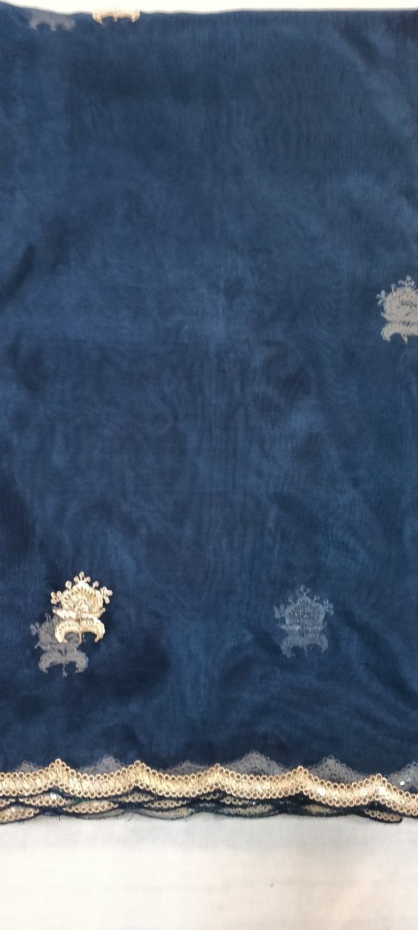 Label T2 Designer UNSTITCHED KURTI Pant with Dupatta. Heavy Hand Embroidery - Image 3