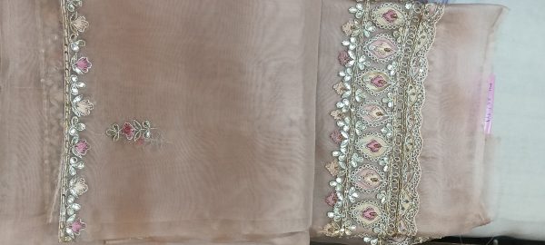 Label T2 Designer UNSTITCHED KURTI Pant with Dupatta Exclusive Hand Embroidery - Image 3