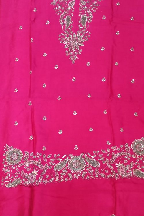 Unstitched Kurti Dupatta with Pant fabric Heavy hand Embroidery