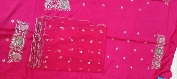 Unstitched Kurti Dupatta with Pant fabric Heavy hand Embroidery - Image 2