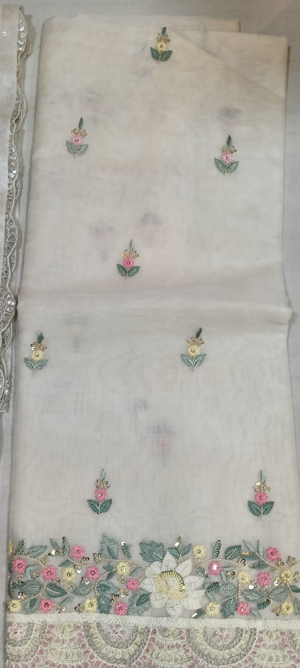 Label T2 Designer UNSTITCHED KURTI Pant with Dupatta - Image 3