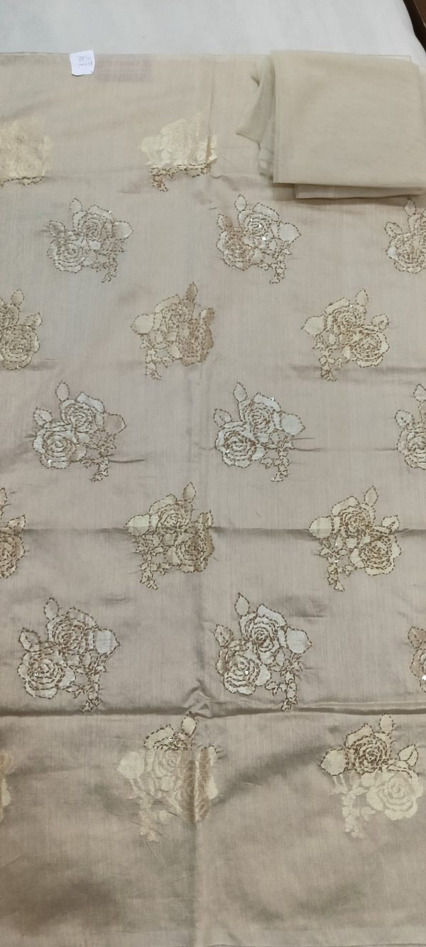 Label T2 Designer UNSTITCHED KURTI Pant  Heavy Hand Embroidery
