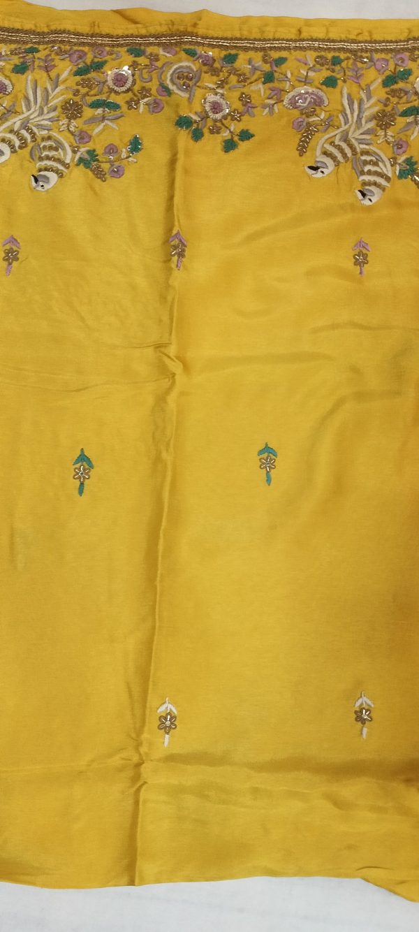 Label T2 Designer UNSTITCHED KURTI &  DUPATTA with Heavy Hand y