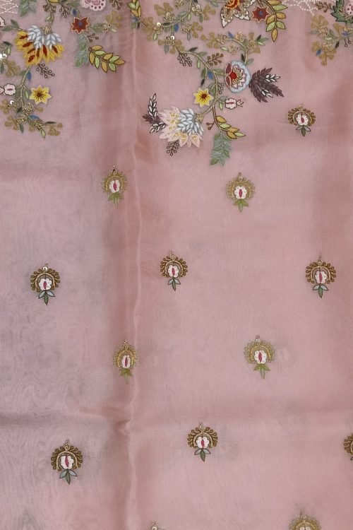Label T2 Designer UNSTITCHED KURTI Pant with Dupatta Exclusive Hand Embroidery