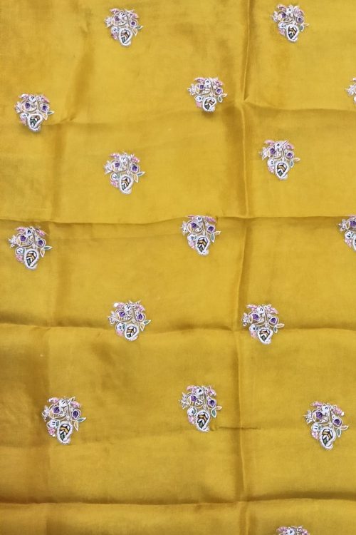 Label T2 Designer UNSTITCHED KURTI Pant with Heavy Dupatta Exclusive Hand Embroidery