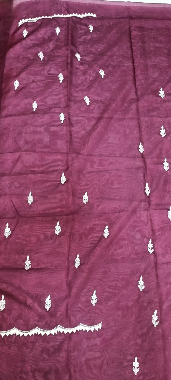 Label T2 Designer UNSTITCHED KURTI Pant with Dupatta Heavy Hand Embroidery - Image 2