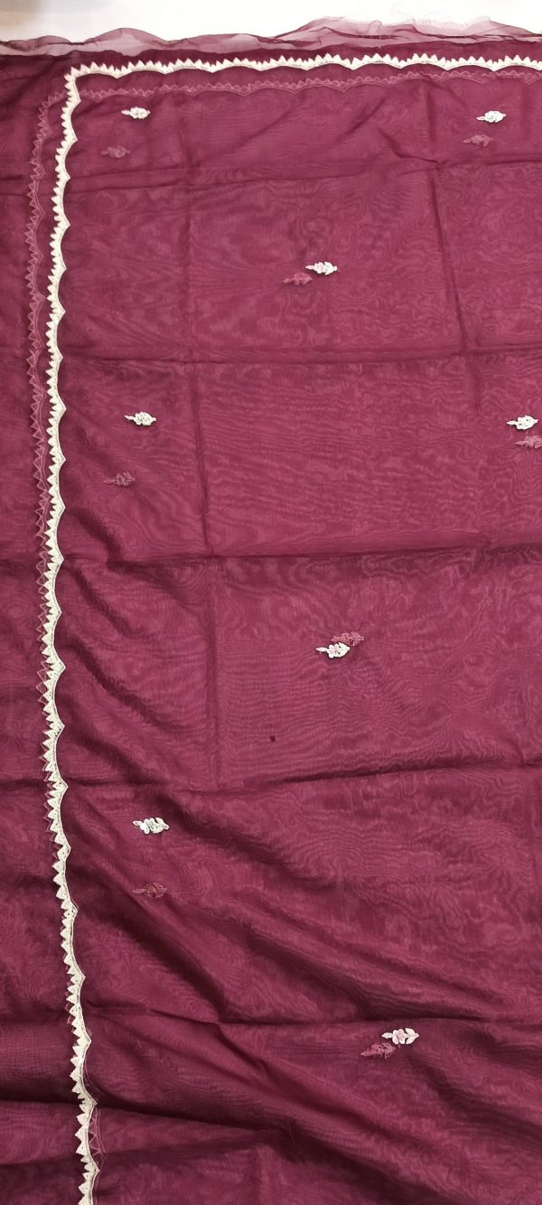 Label T2 Designer UNSTITCHED KURTI Pant with Dupatta Heavy Hand Embroidery - Image 3