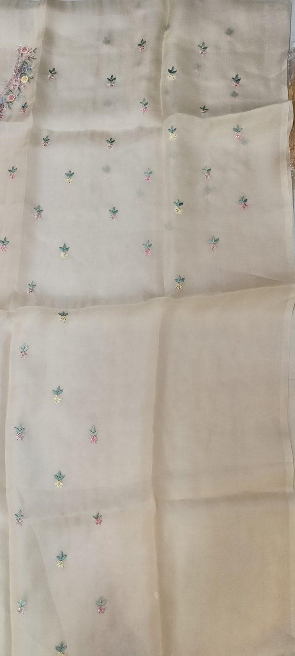 Label T2 Designer UNSTITCHED KURTI Pant with Dupatta Exclusive Hand Embroidery - Image 2