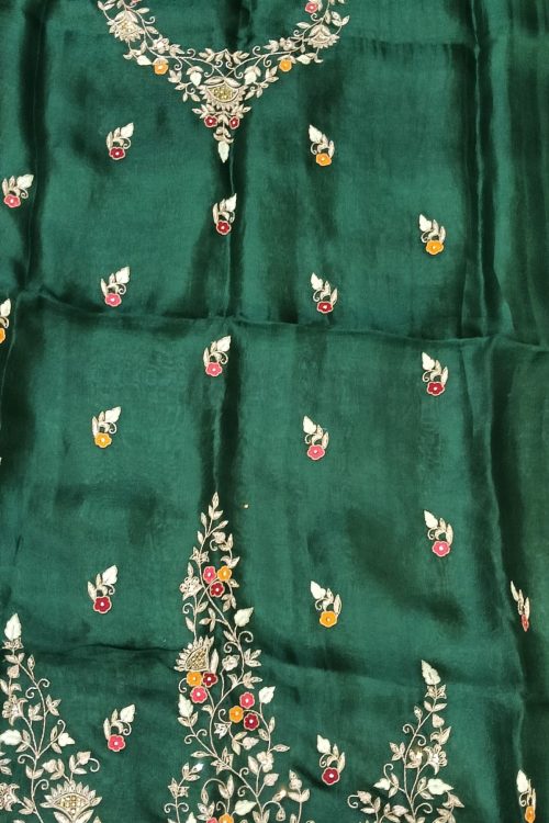 Label T2 Designer UNSTITCHED KURTI Pant with Dupatta Exclusive Hand Embroidery
