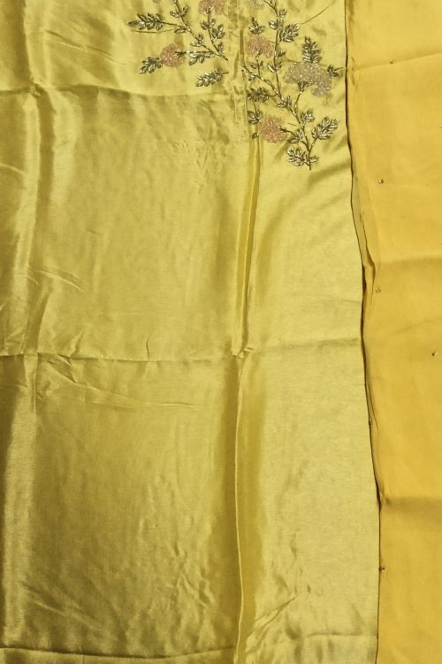 Label T2 Designer UNSTITCHED KURTI Pant with Dupatta Exclusive Hand Embroidery