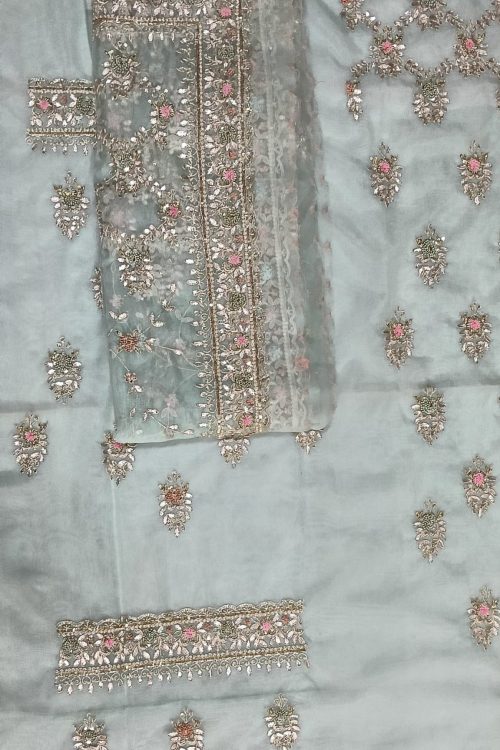 Label T2 Designer UNSTITCHED KURTI Pant with Dupatta