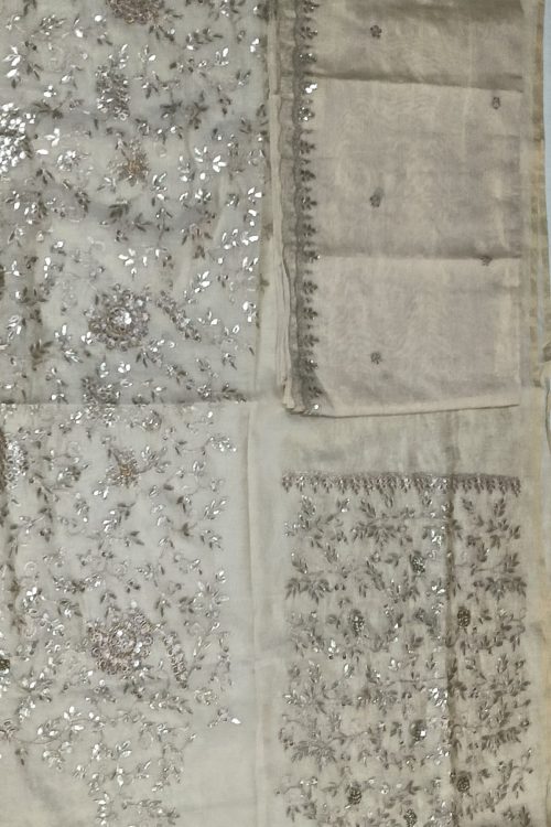 Label T2 Designer UNSTITCHED KURTI Pant with Dupatta Exclusive Hand Embroidery